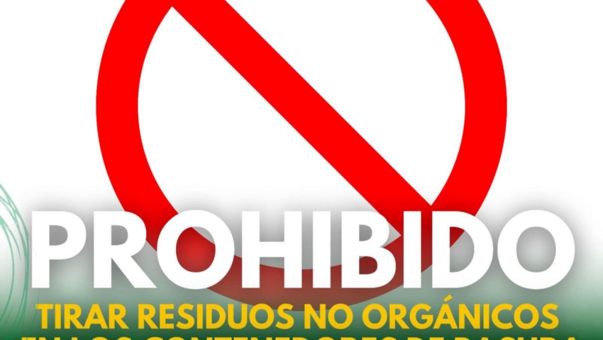 Prohibido arrojar residuos no orgánicos a los contenedores